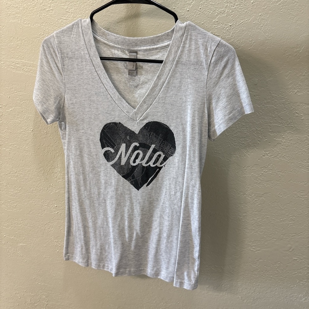 Next Level Apparel Gray Fitted New Orleans Short Sleeve Tee